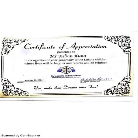 donation appreciation credentials