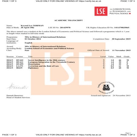 K Norman LSE Final Transcript