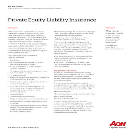 Aon Middle Market Risk Solutions At A Glance | PDF