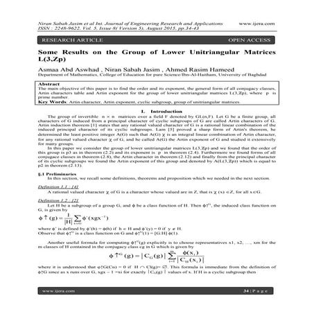 Some Results on the Group of Lower Unitriangular Matrices L(3,Zp)