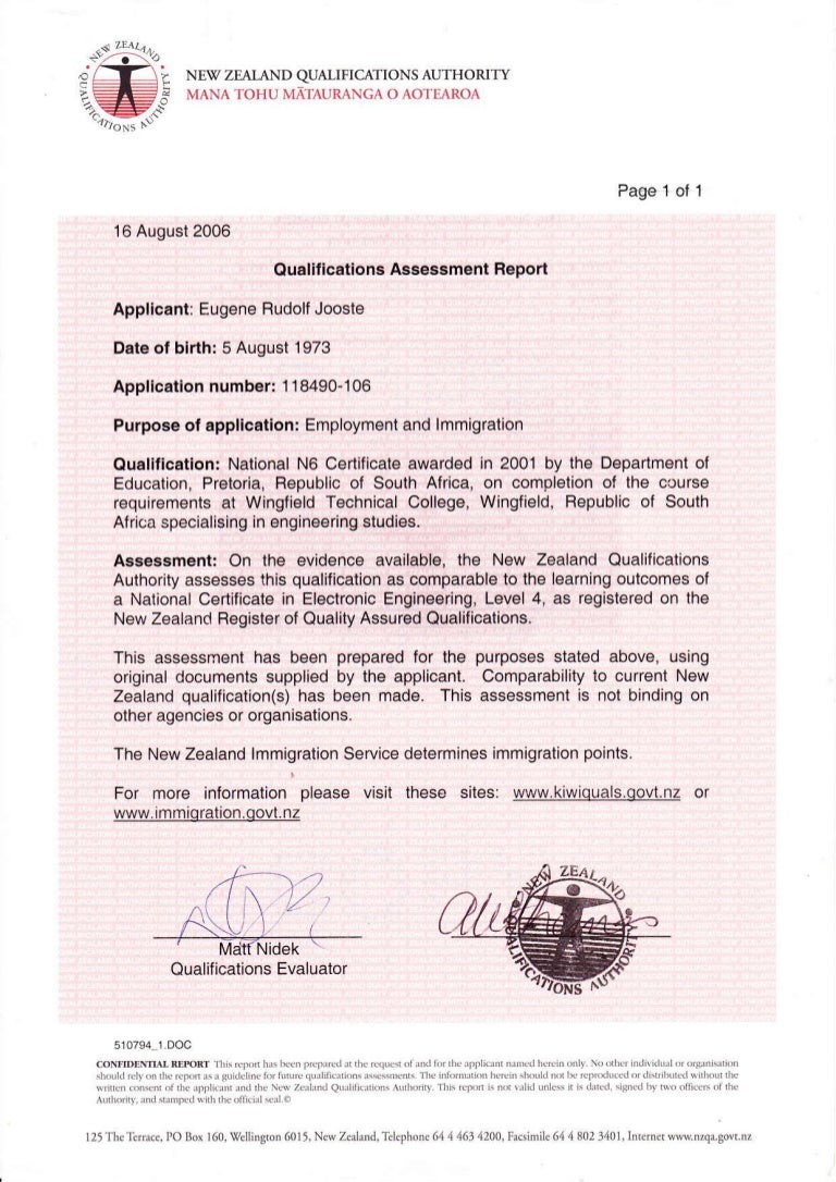 NZ Qualification Authority_Assessment Report