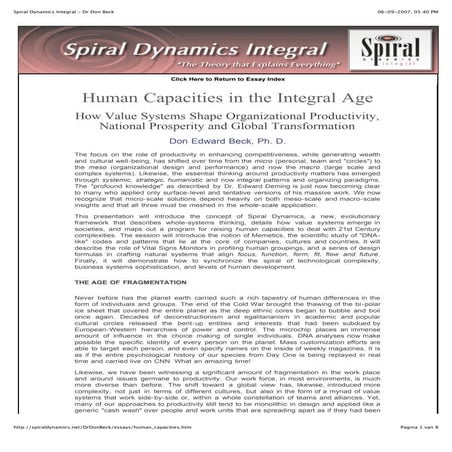 E5 beck don   human capacities in the integral age