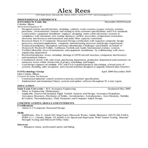 Alex Rees - Resume