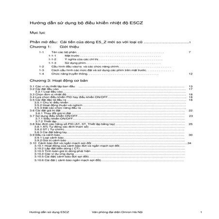 Hướng dẫn sử dụng E5CZ