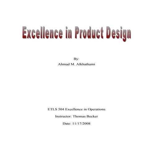 Excellence in Product Design