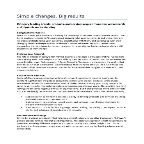 simple changes,big results