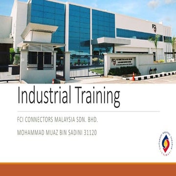 Industrial Training PRESENTATION