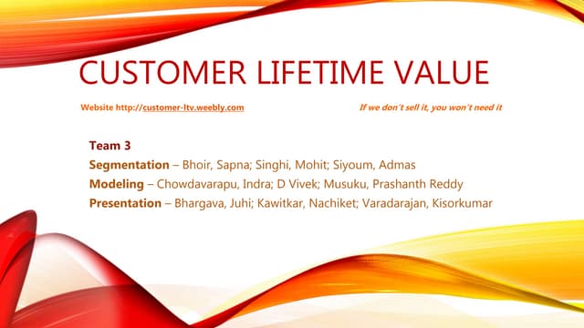 Presentation on Customer Lifetime Value