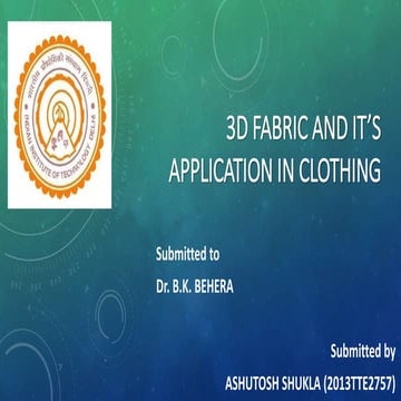 3D Fabric & Its Application in Clothing