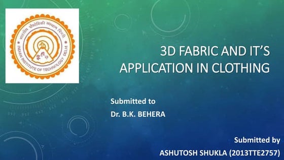 3D Fabric & Its Application in Clothing