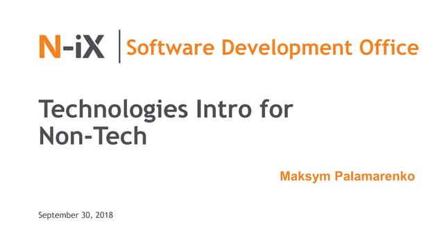 Meetup. Technologies Intro for Non-Tech People