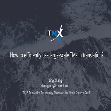 How to efficiently use large-scale TMs in translation, Jing Zhang (Tmxmall)