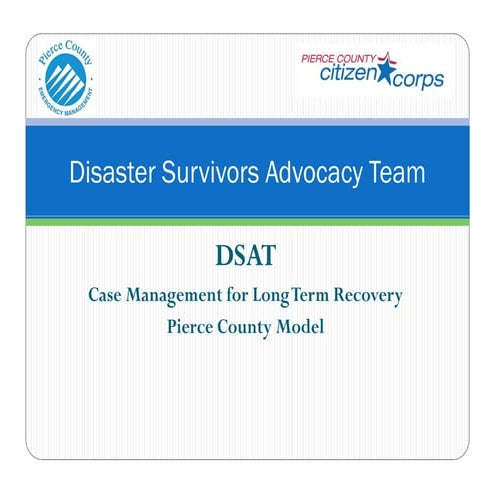 Disaster Case Management:  two local models and a national perspective 