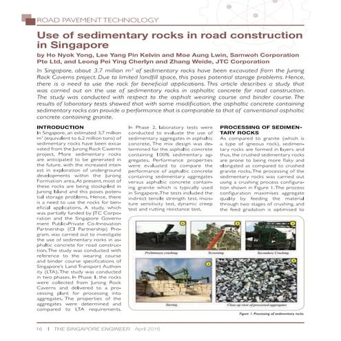 Sedimentary Rock for Road Construction IES Magazine April 2016 | PDF