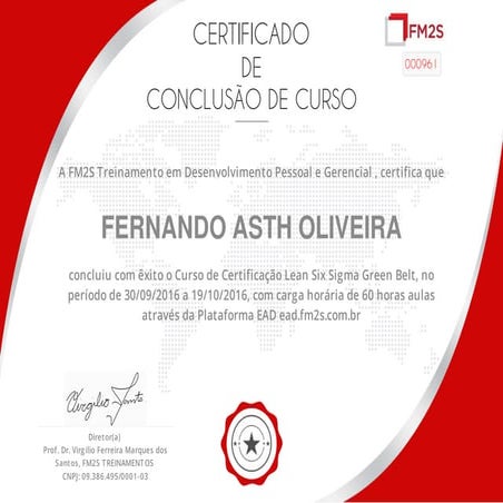Green Belt Lean Six Sigma - certificate | PDF