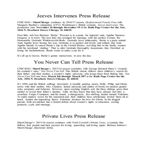 Press Release Samples