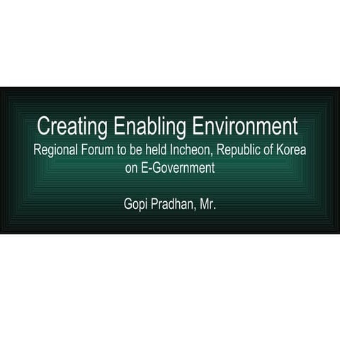 Presentation - Regional Forum on E-Government, Republic of Korea   28th Feb 2007
