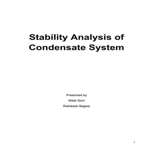 Stb of Condensate system
