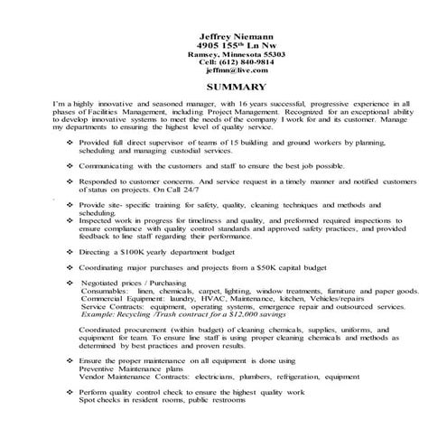 Jeffrey Niemann Resume