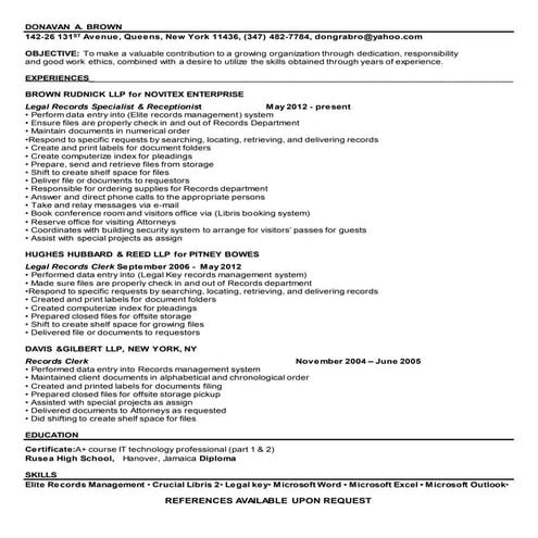 Resume -Donavan Brown