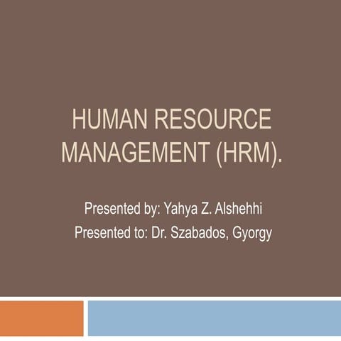 My Presentation on HRM