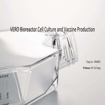 VERO Bioreactor Cell Culture and Vaccine Production 4TR1- Capstone Project