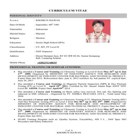 CV Khairun Mawan 2015