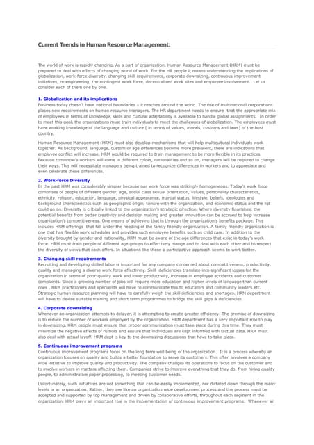 Trends in human resource management | PPT