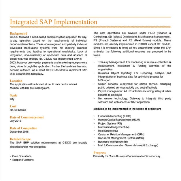 Integrated SAP Implementation