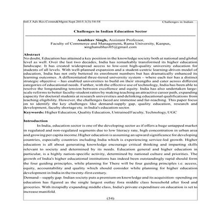 Challenges in Indian Education Sector