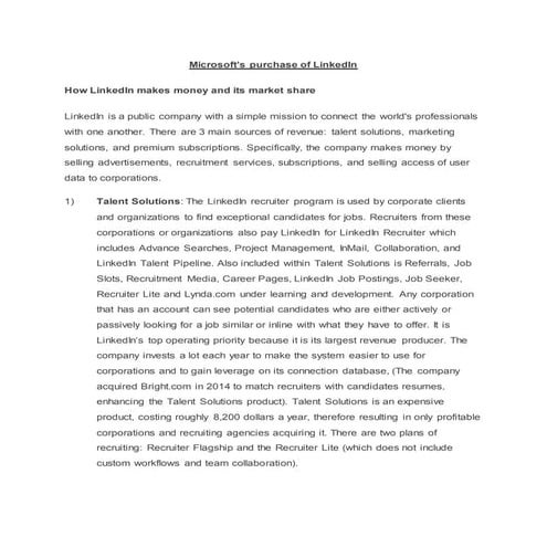 Microsoft’s purchase of LinkedIn