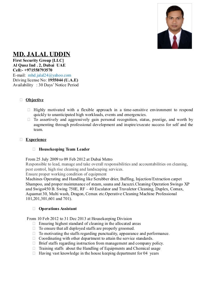 dubai resume format