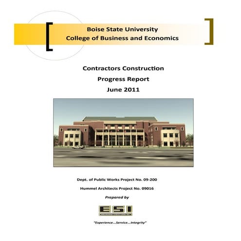 Construction Monthly Progress Report - June 2011