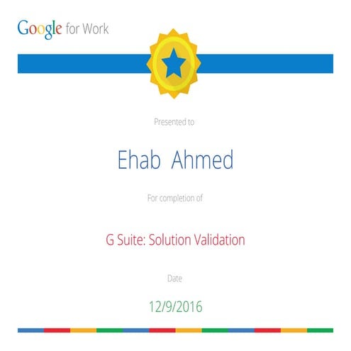 Google Solution Validation Process Certificate