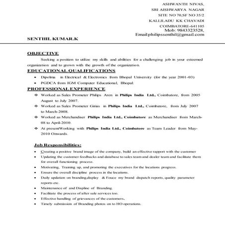 Resume - Senthil kumar