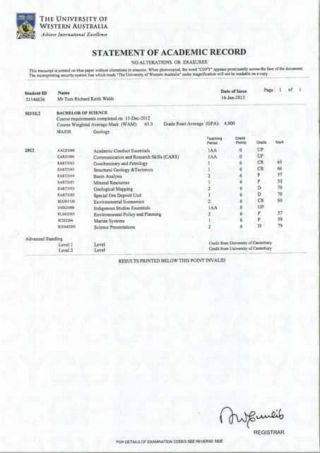 Master of Business Administration Transcript | PDF