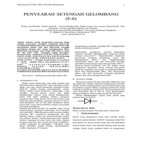 Penyearah Setengah Gelombang
