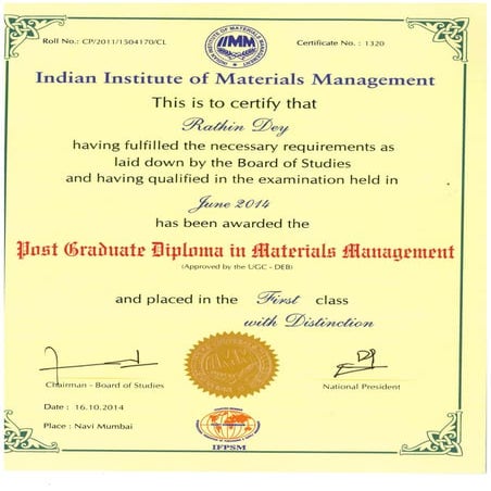 IIMMCertificate | PDF