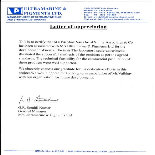 Letter of appreciation | PDF
