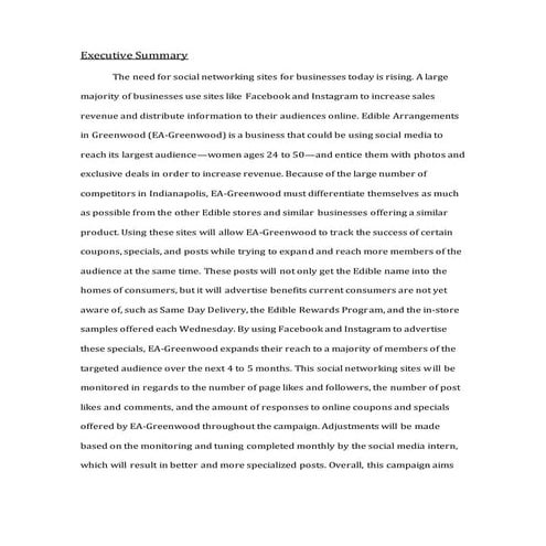 Edible Arrangements Social Media Proposal