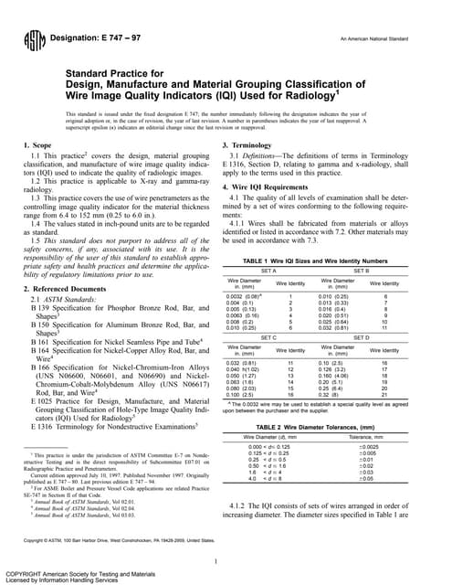 Iqi Selection Chart