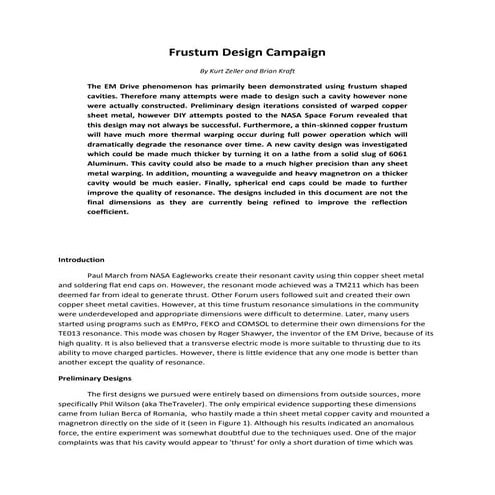 H. Frustum Design Campaign