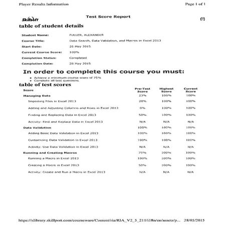 Data Search, Data Validation & Macros in Excel 2013