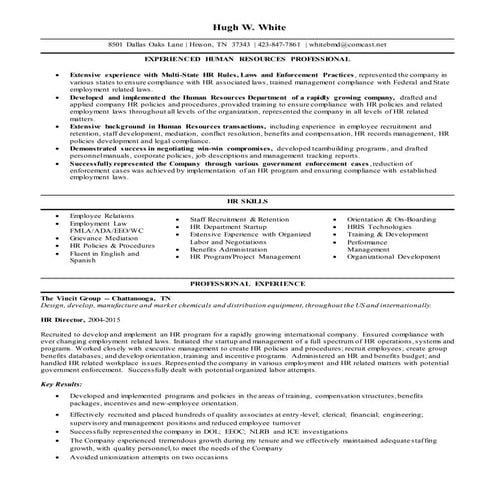 Resume H White
