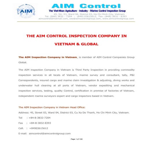 THE AIM CONTROL INSPECTION COMPANY IN VIETNAM | PDF
