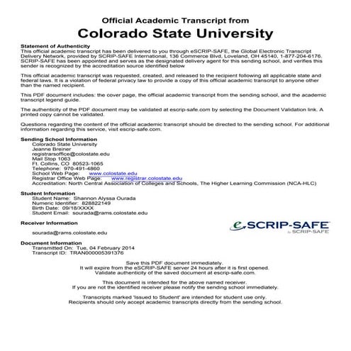 CSU transcript | PDF
