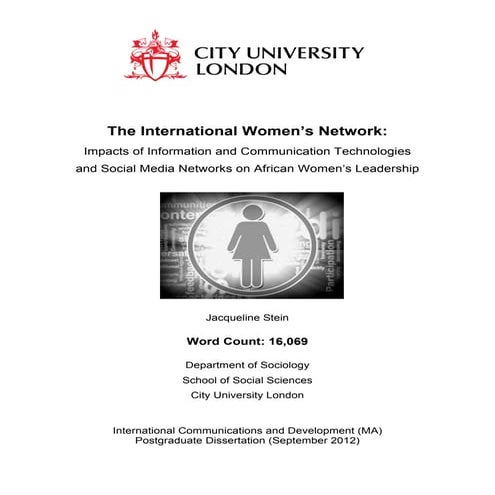 The International Women’s Network - Impacts of Information and Communication ...