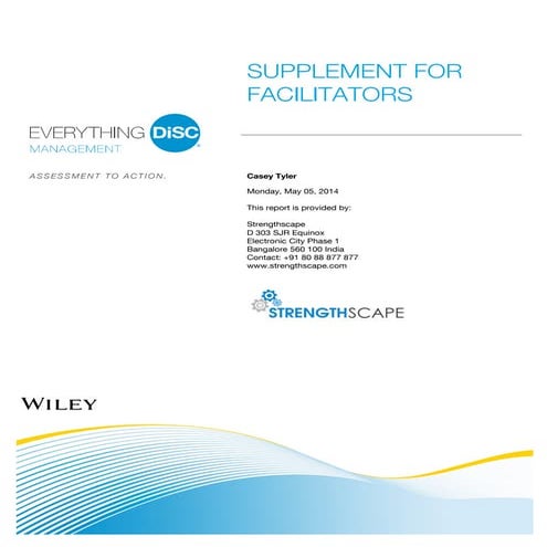 Everything DiSC management Facilitator Supplement Sample Report ...