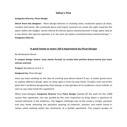 GK II Apartment by Plum Design - neelanjana