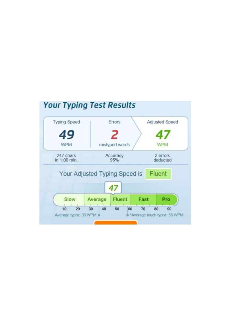 Typing Test Results As Of 2 4 2016